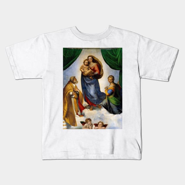 Raphael Sistine Madonna Kids T-Shirt by pdpress